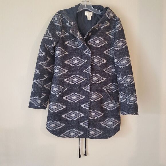 LEVI’S Aztec Western Women’s‎ Trench Coat Size  XS Gray - Picture 5 of 7